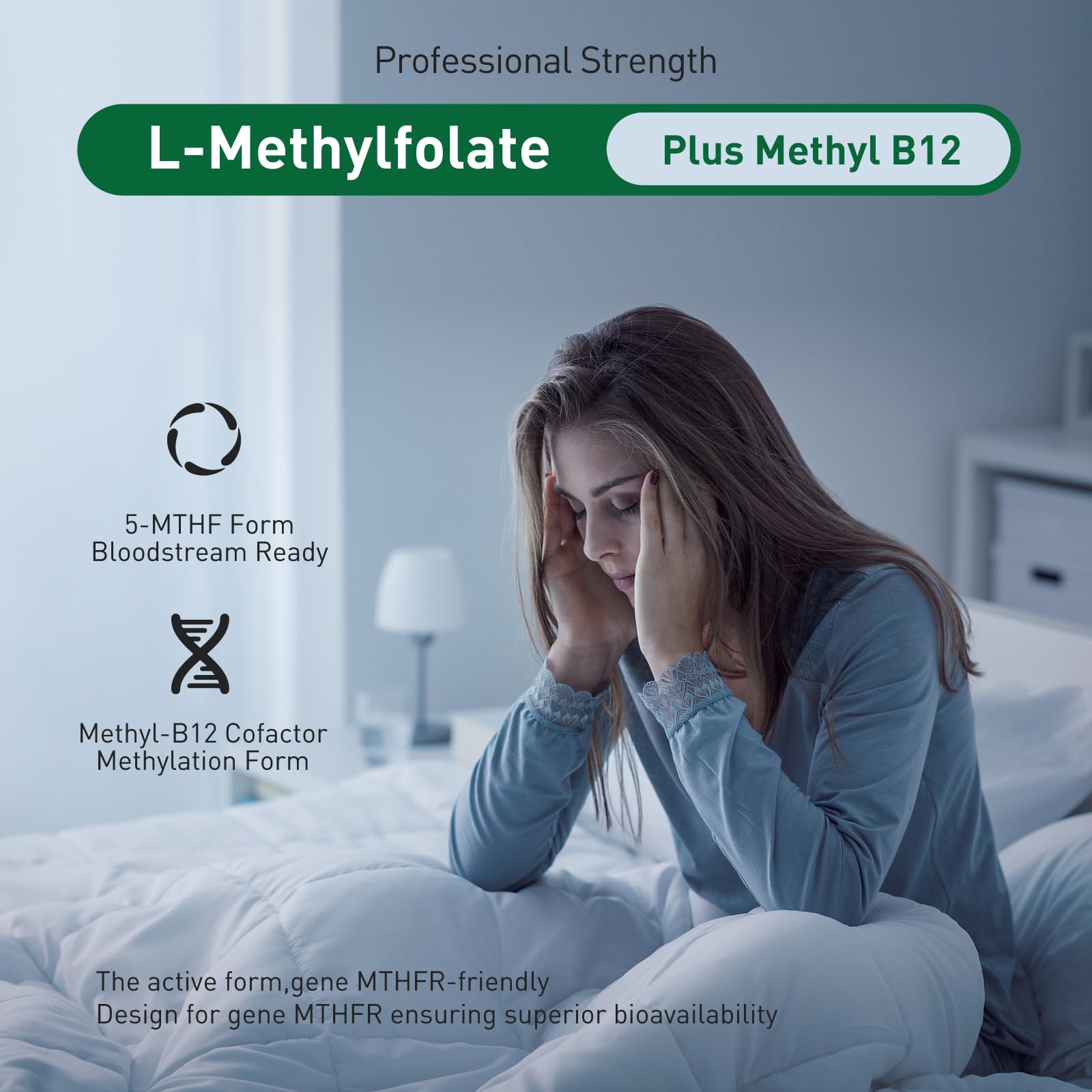 Simlike B-Complex Methylated Vitamin Supplement 60 Capsules side view