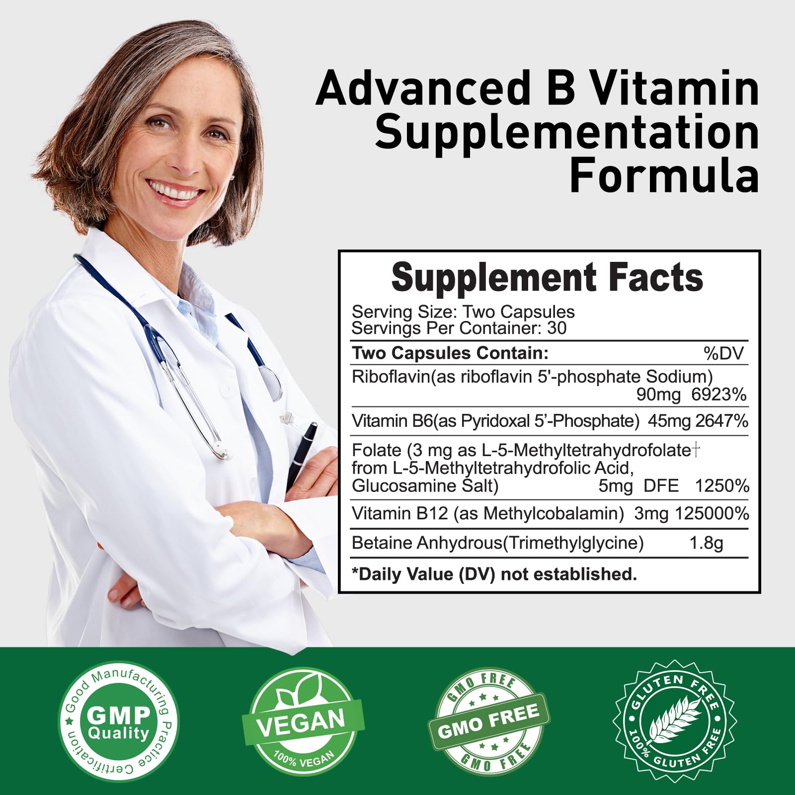 Simlike B-Complex Methylated Vitamin Supplement capsule close-up