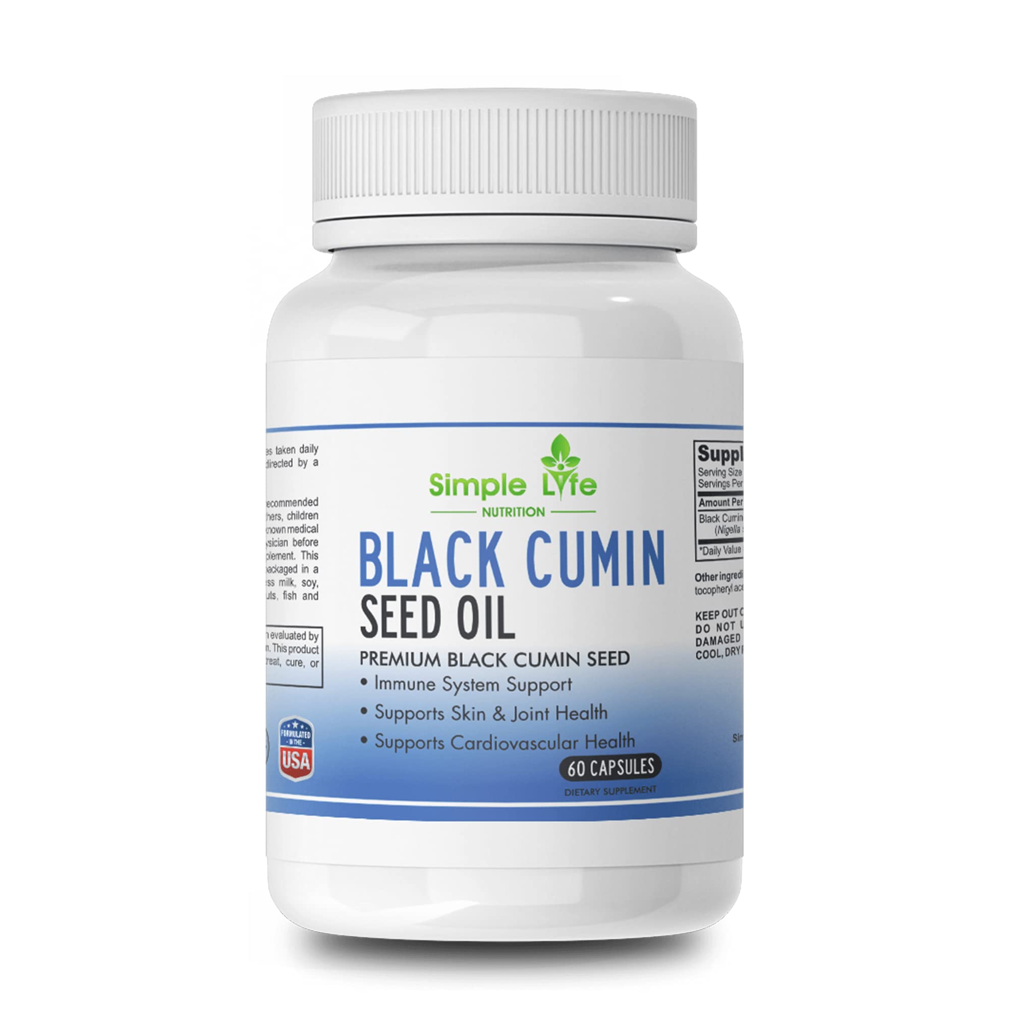 Simple Life Nutrition Black Seed Oil Capsules front view