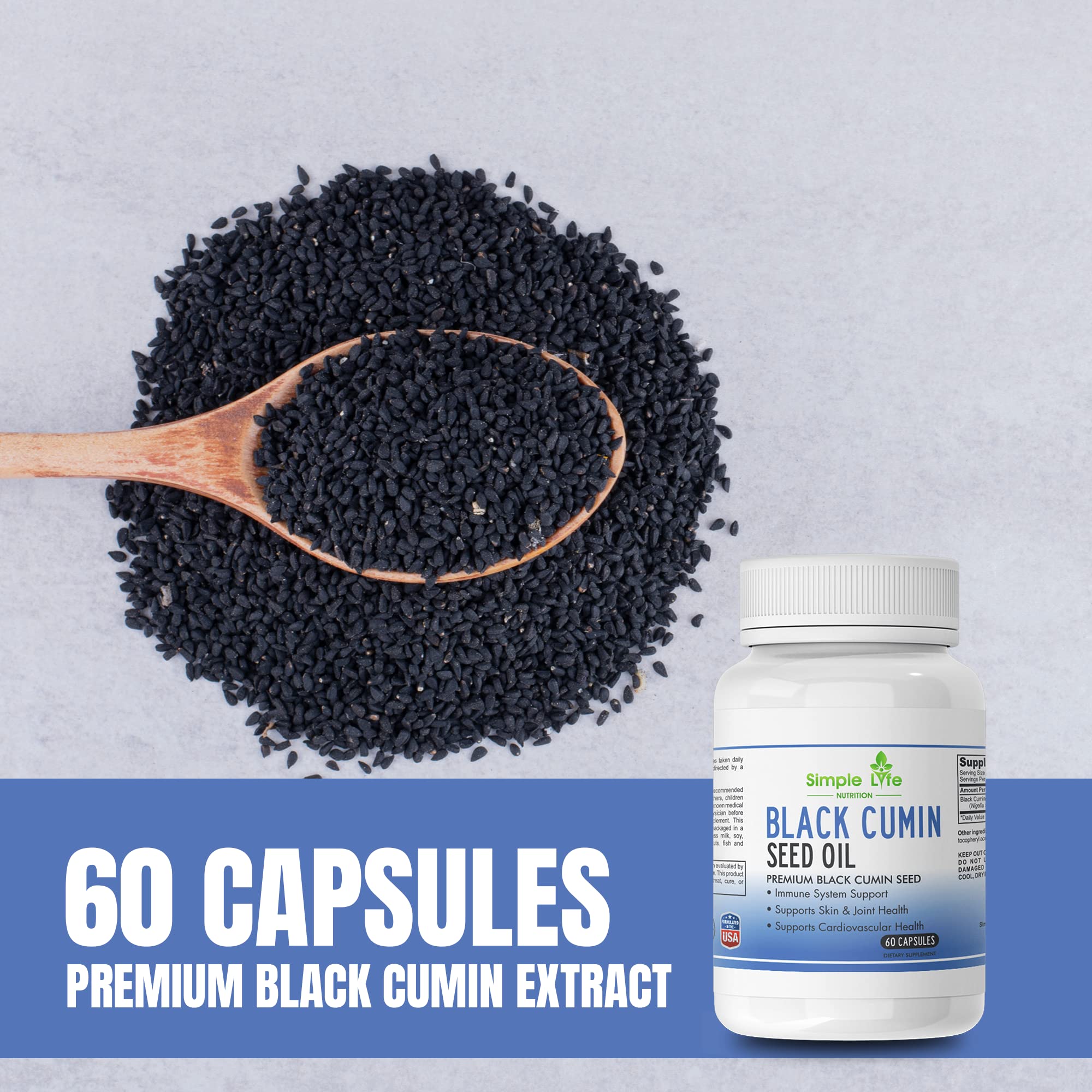 Simple Life Nutrition Black Seed Oil Capsules packaging