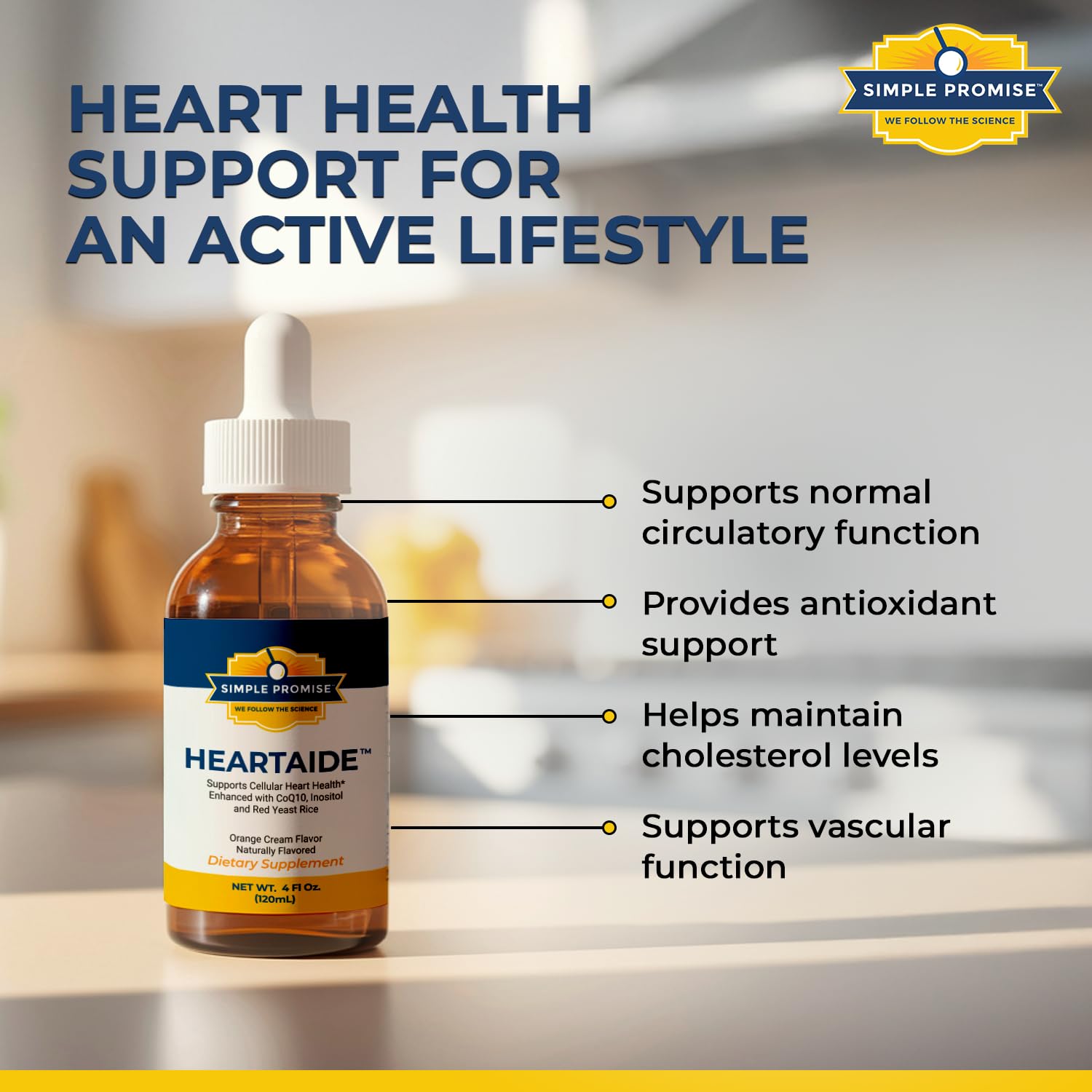 Simple Promise HeartAide liquid supplement in a dropper