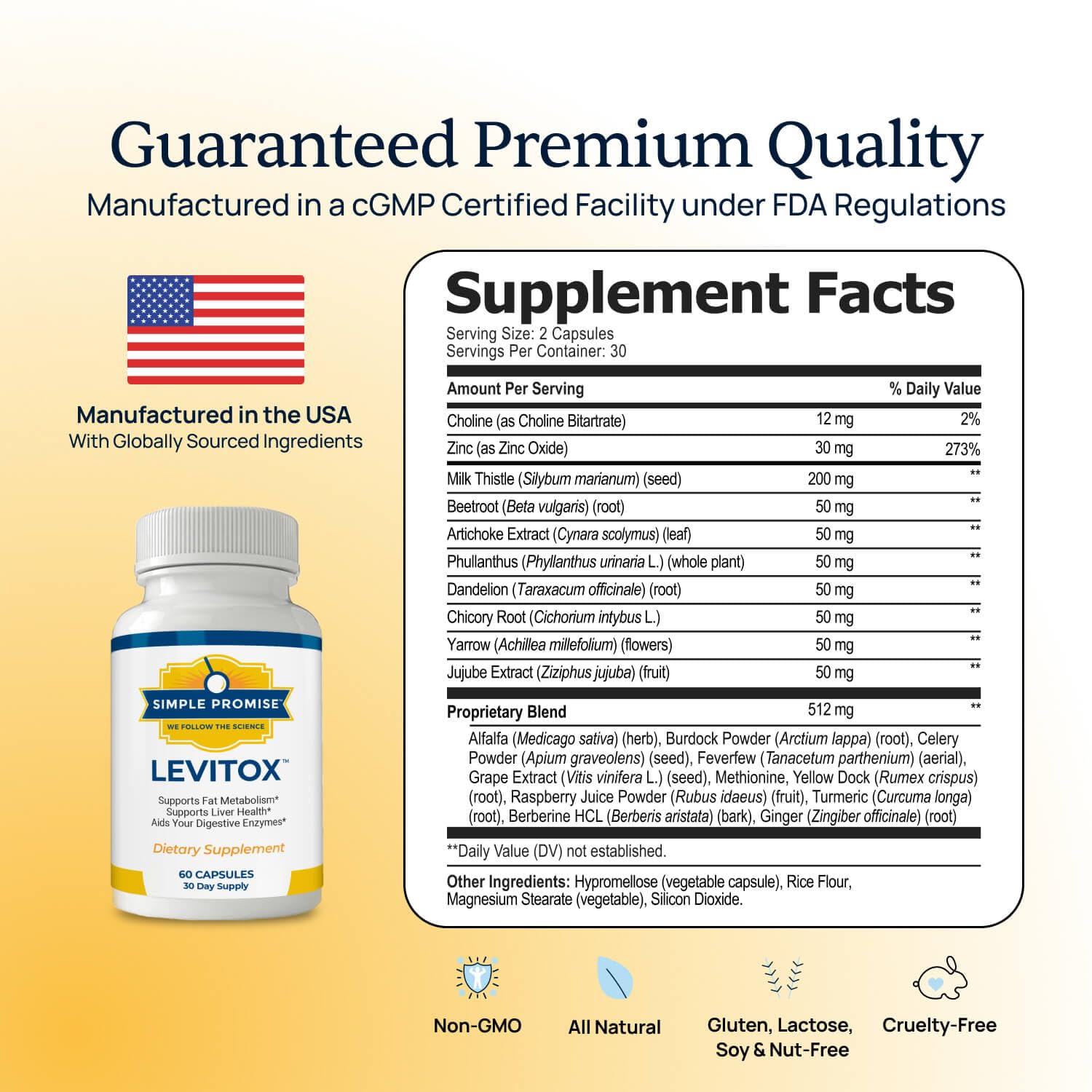 Simple Promise Levitox Milk Thistle capsules close-up