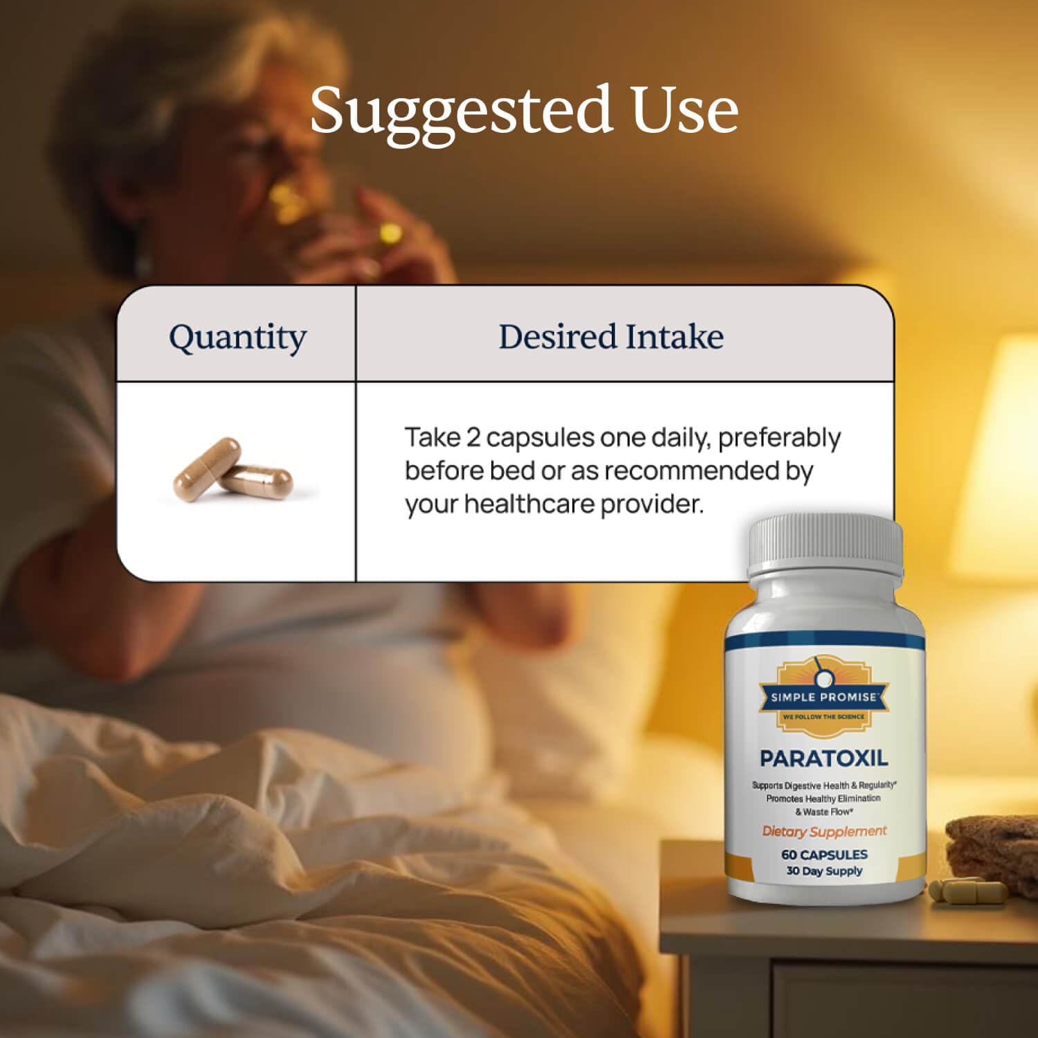 Simple Promise Paratoxil Psyllium Capsules in a lifestyle setting