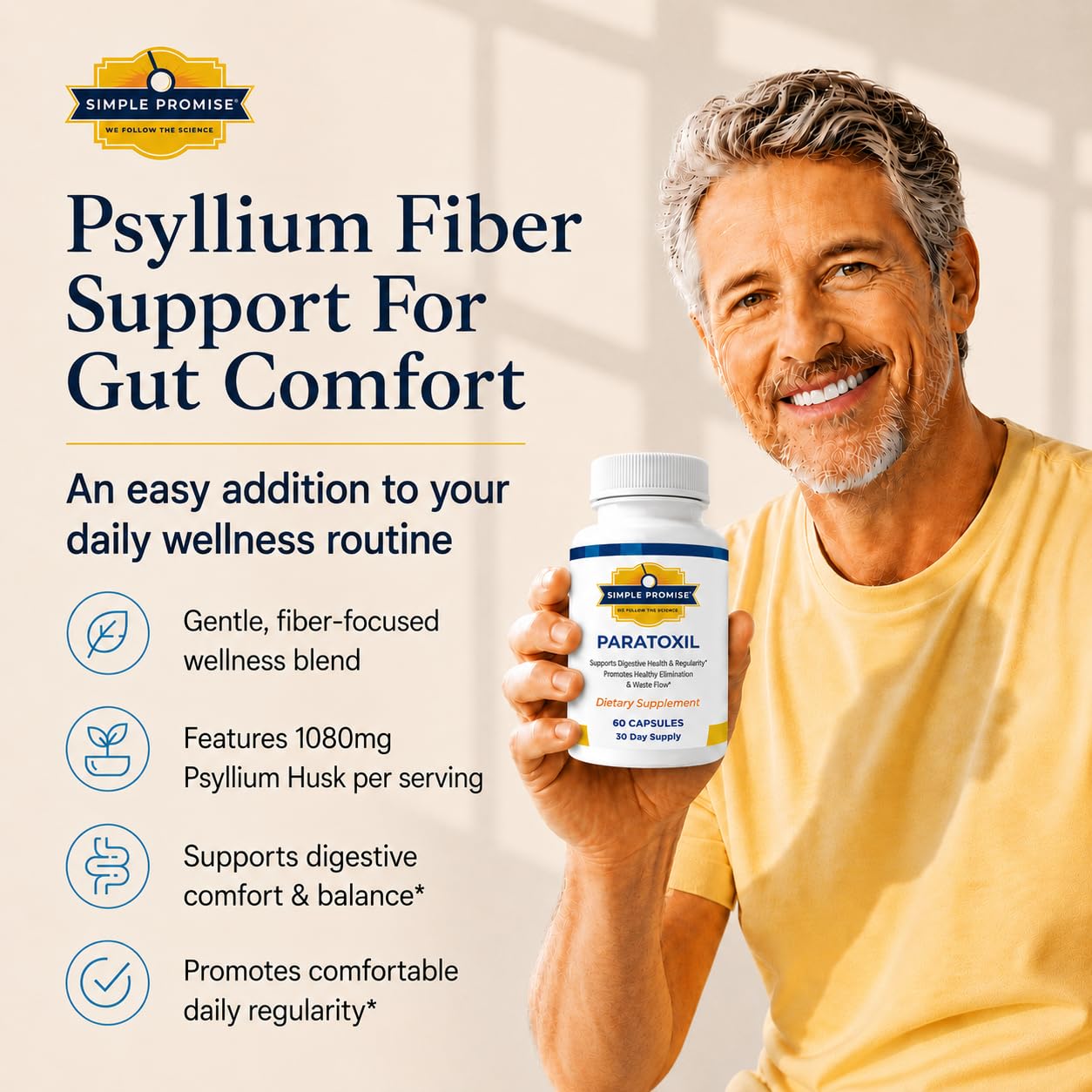 Simple Promise Paratoxil Psyllium Capsules side view