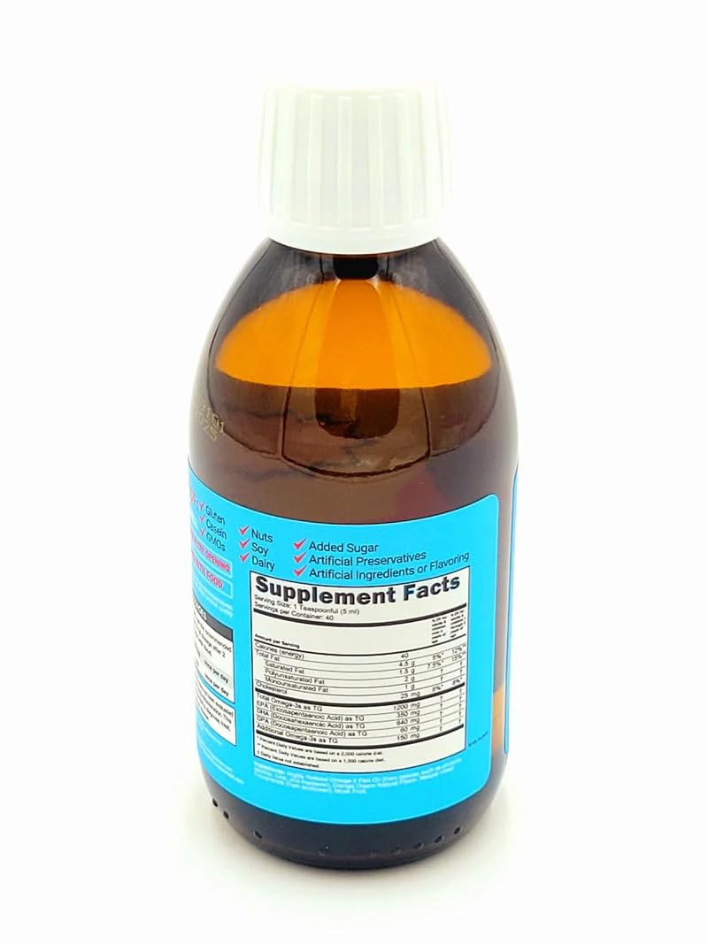 Simple Spectrum Fish Oil 1200 mg Omega 3s supplement bottle with orange slices