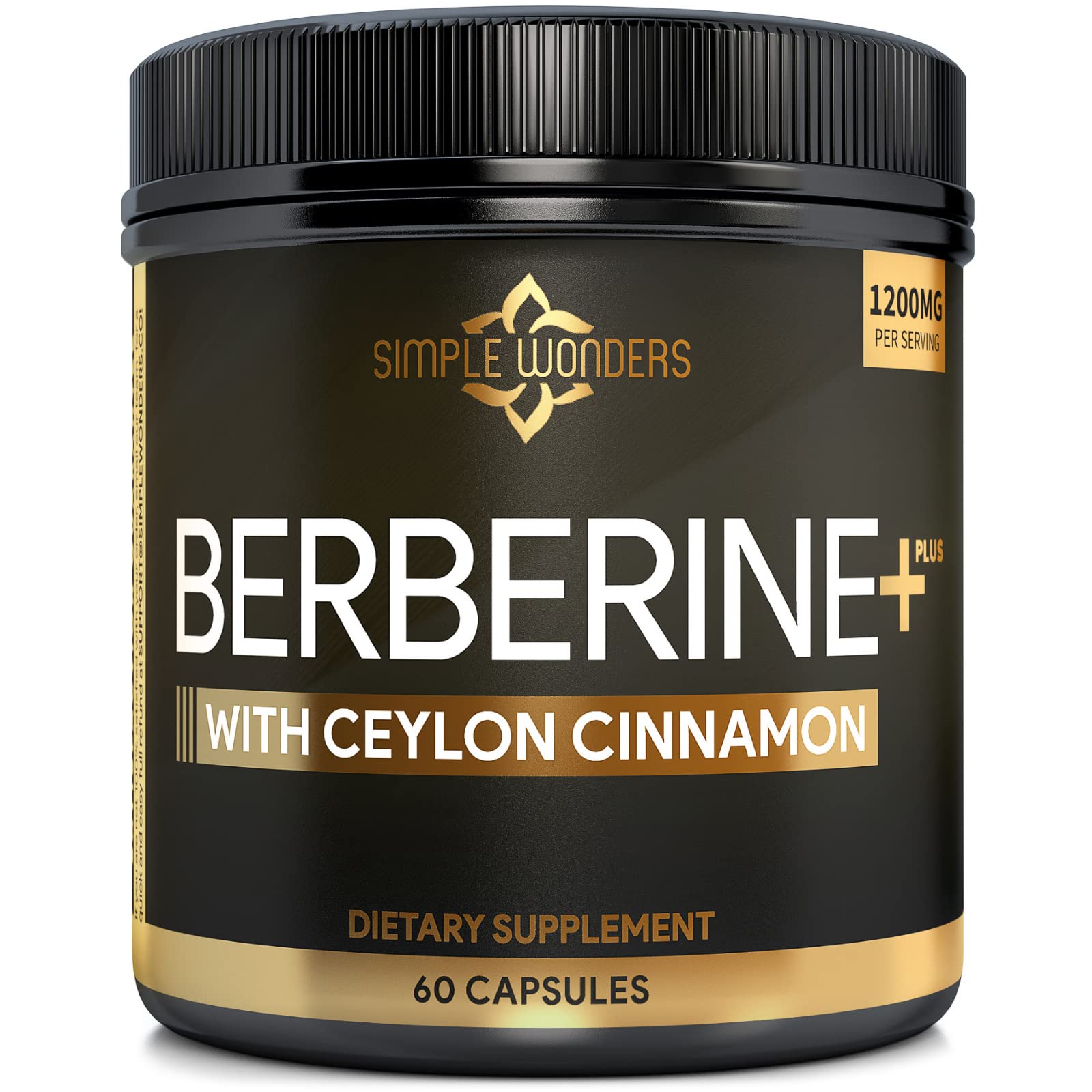 SIMPLE WONDERS Berberine Plus 1200mg capsules front view