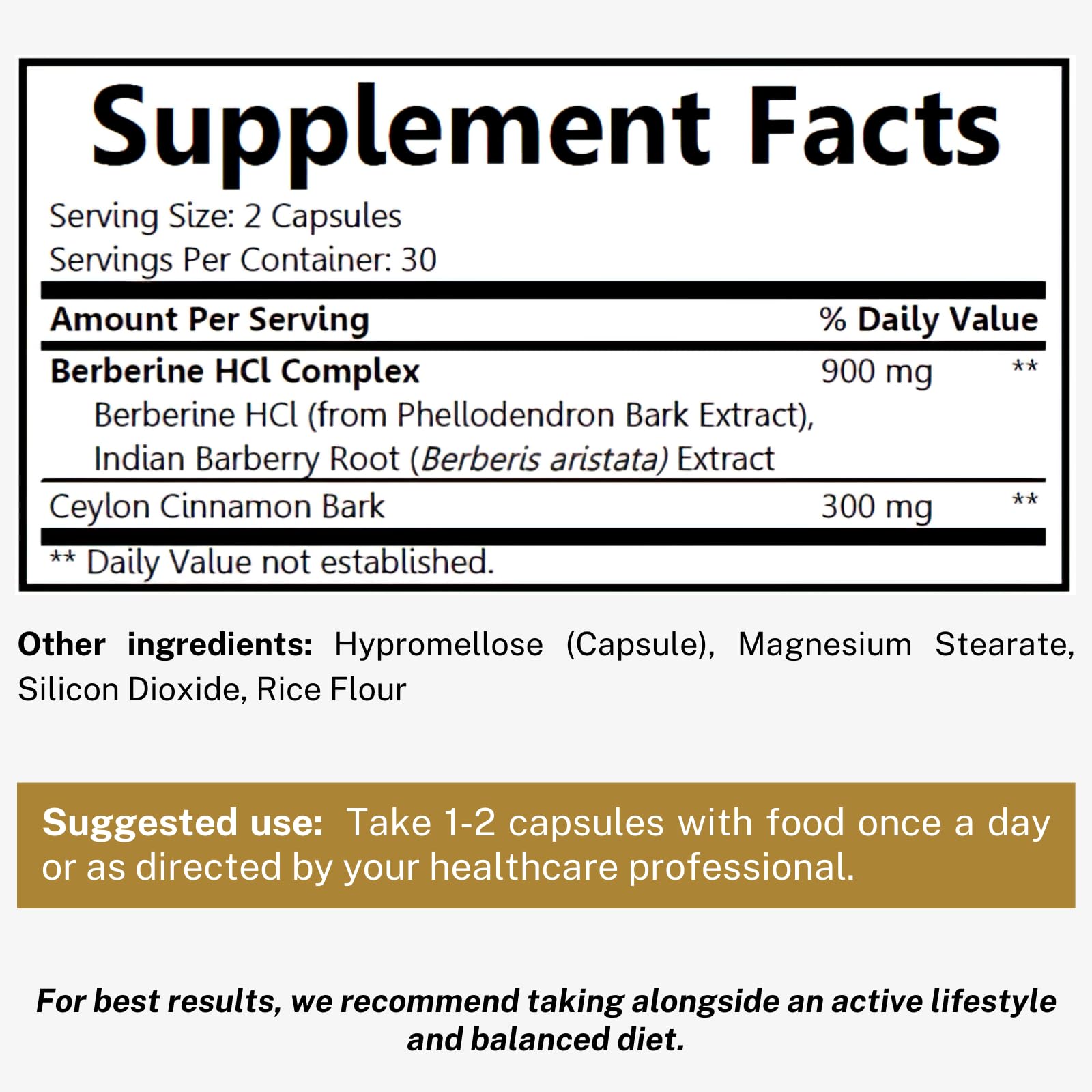SIMPLE WONDERS Berberine Plus 1200mg capsules side view