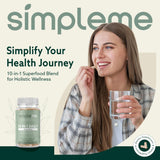 SIMPLEME Daily Power Blend 10-in-1 Superfood Supplement capsules close-up