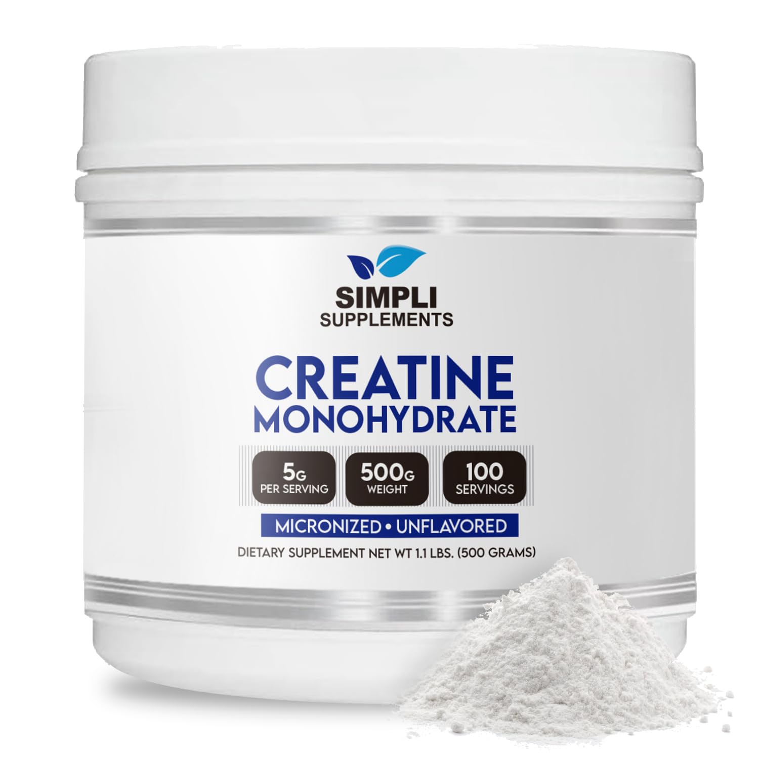 Simpli Supplements Creatine Powder 499g front view