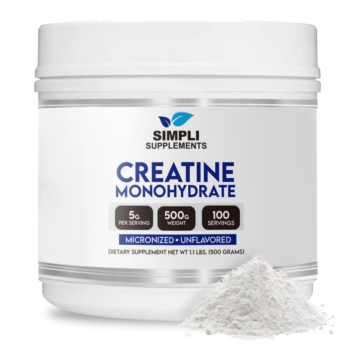 Simpli Supplements Creatine Powder 499g front view