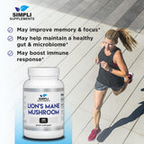 Simpli Supplements Lion's Mane Mushroom Capsules nutritional information