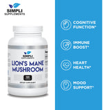 Simpli Supplements Lion's Mane Mushroom Capsules side view