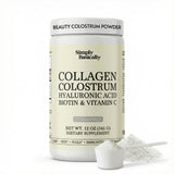 Simply Basically Collagen Peptides & Colostrum Powder front view packaging