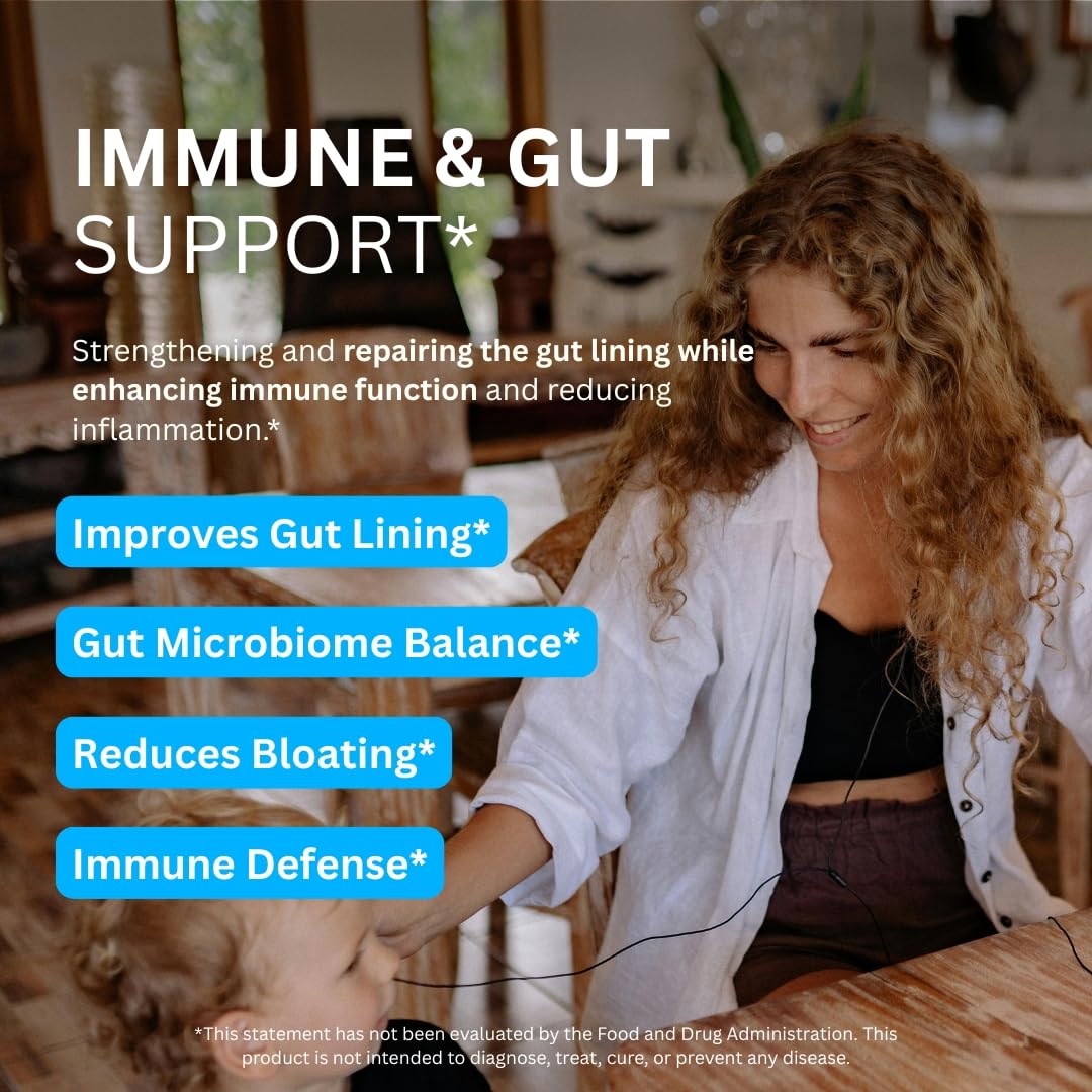 Simply Basically Collagen Peptides & Colostrum Powder scoop with powder