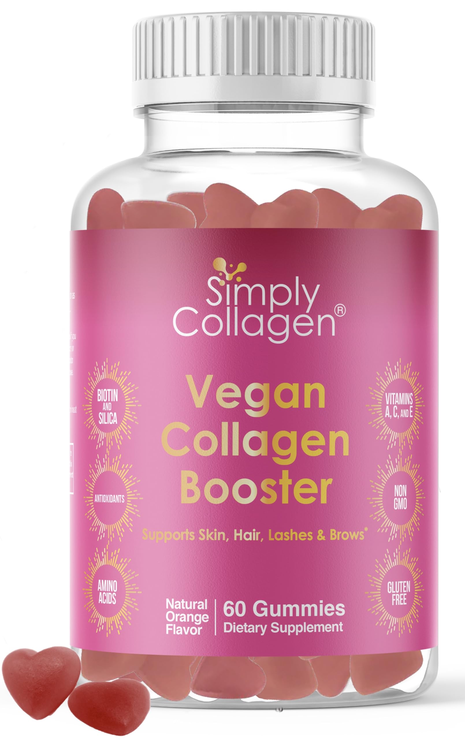 Simply Collagen Vegan Gummies 227g bottle front view
