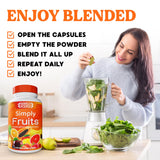 Simply Nature's Pledge Bilberry Supplement displayed with fruits and vegetables