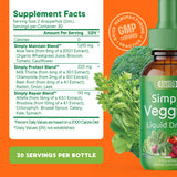 Simply Nature's Pledge Fruits & Veggies supplement back view with ingredient list