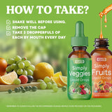 Simply Nature's Pledge Fruits & Veggies supplement side view showing nutritional information