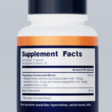 Simply Nature's Pledge Macu MD side view with supplement facts