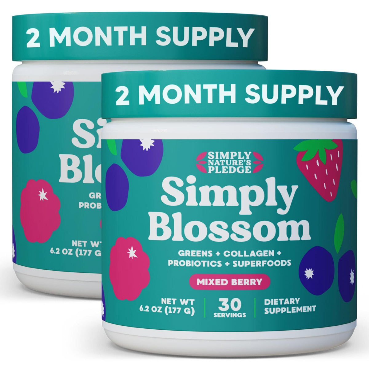 Simply Nature's Pledge Simply Blossom Greens Powder front view