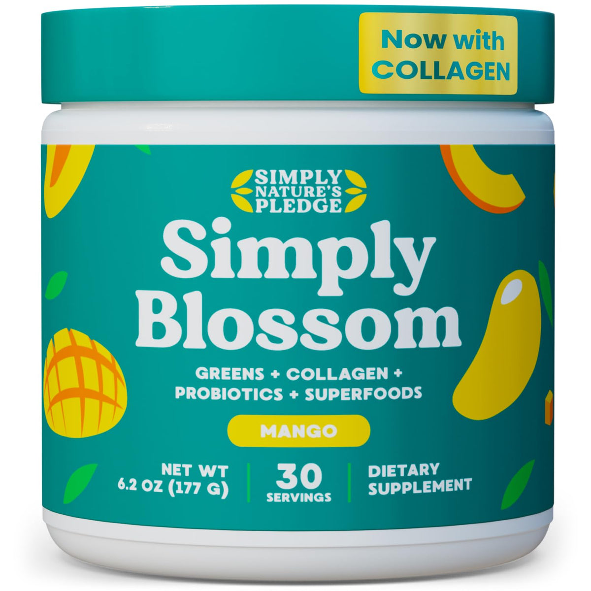Simply Nature's Pledge Simply Blossom Greens & Superfoods Powder front view