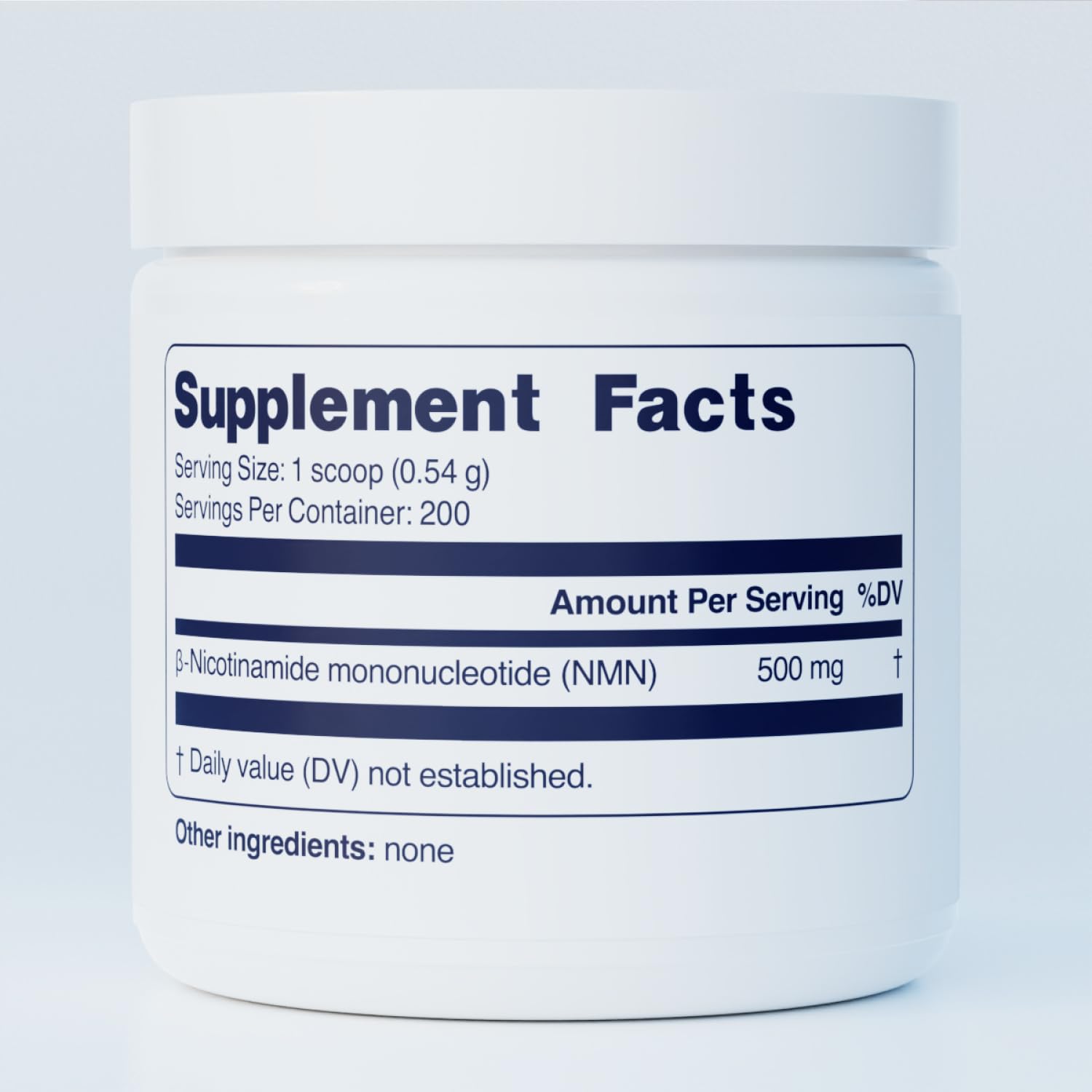 Simply Nature's Pledge SimplyNMN 500mg powder jar side view