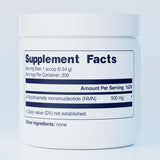Simply Nature's Pledge SimplyNMN 500mg powder jar side view
