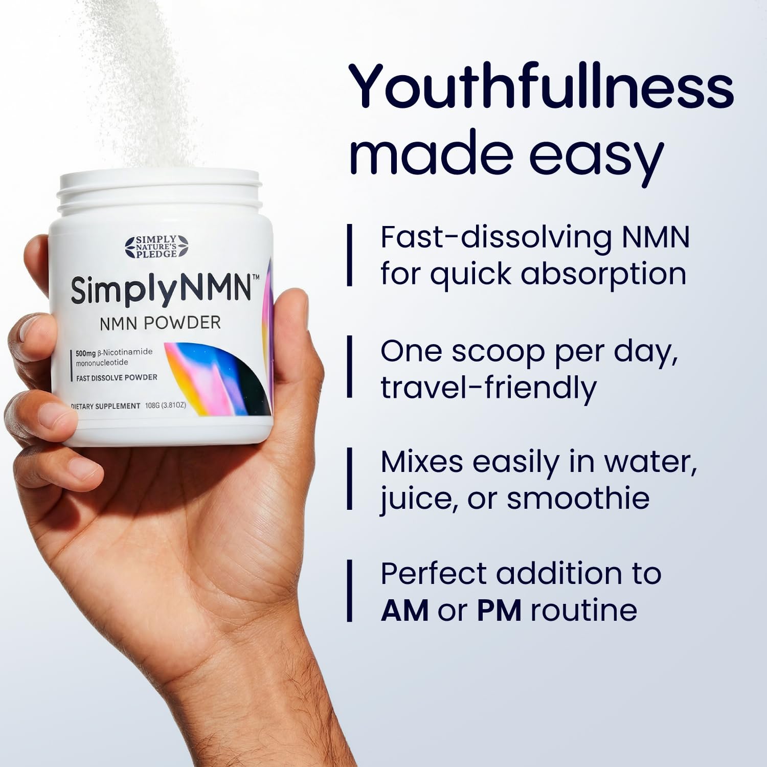 Simply Nature's Pledge SimplyNMN 500mg powder nutritional information
