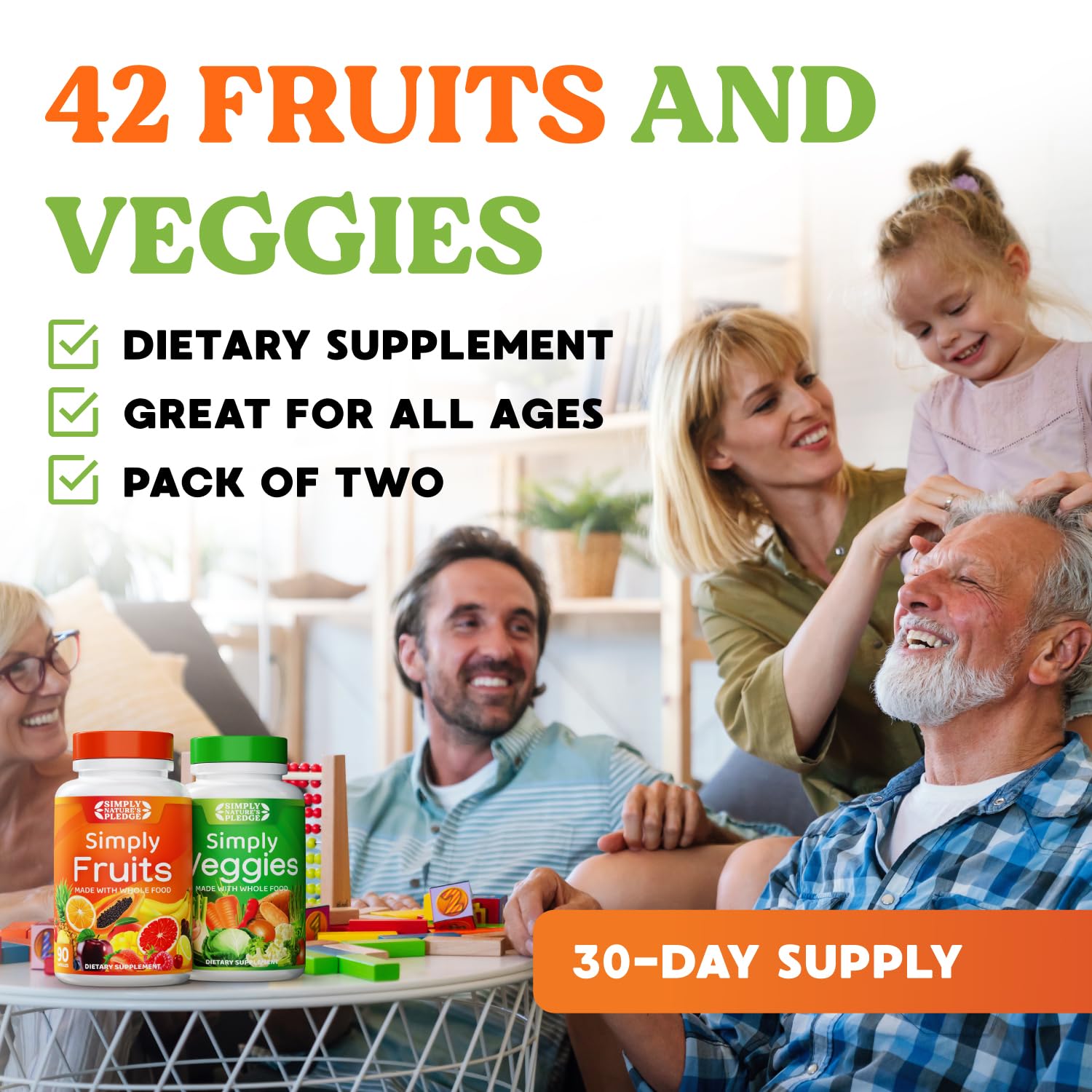 Simply Nature's Pledge Whole Food Superfood Supplement ingredients list on packaging