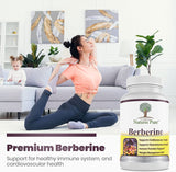 Simply Natures Pure Berberine 500mg capsules with cinnamon sticks