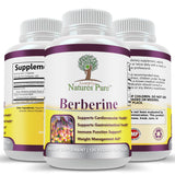 Simply Natures Pure Berberine 500mg supplement bottle side view