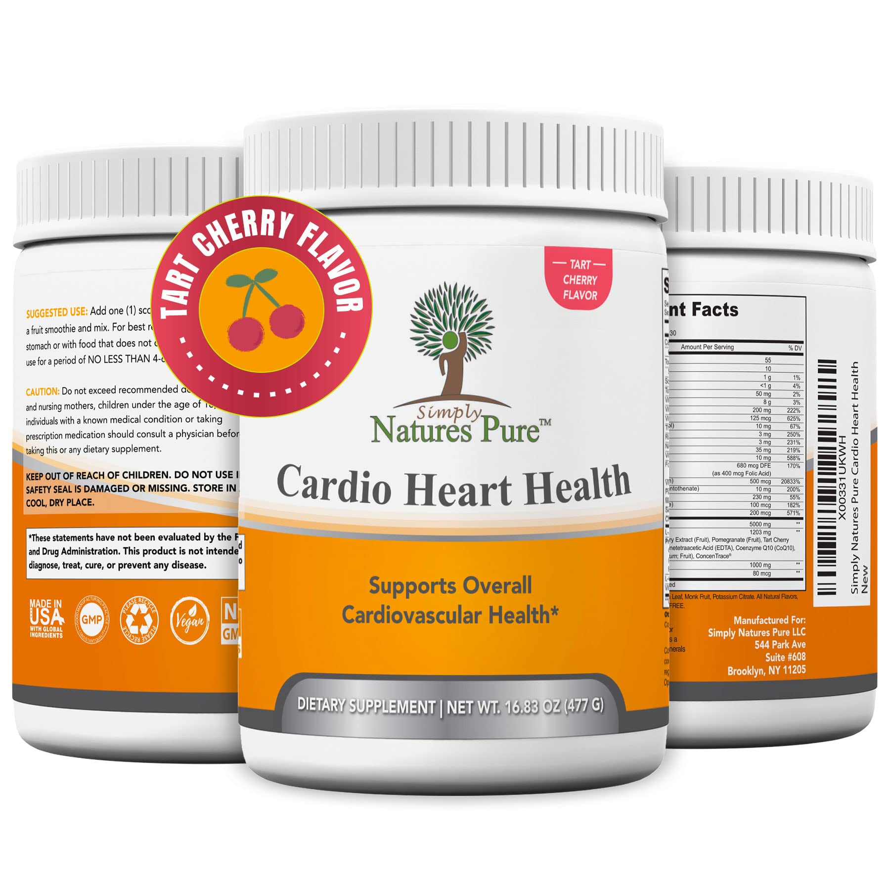 Simply Natures Pure Cardio daily wellness powder front view