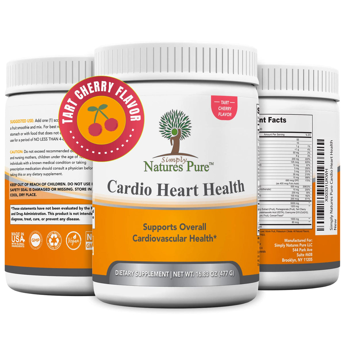 Simply Natures Pure Cardio daily wellness powder front view