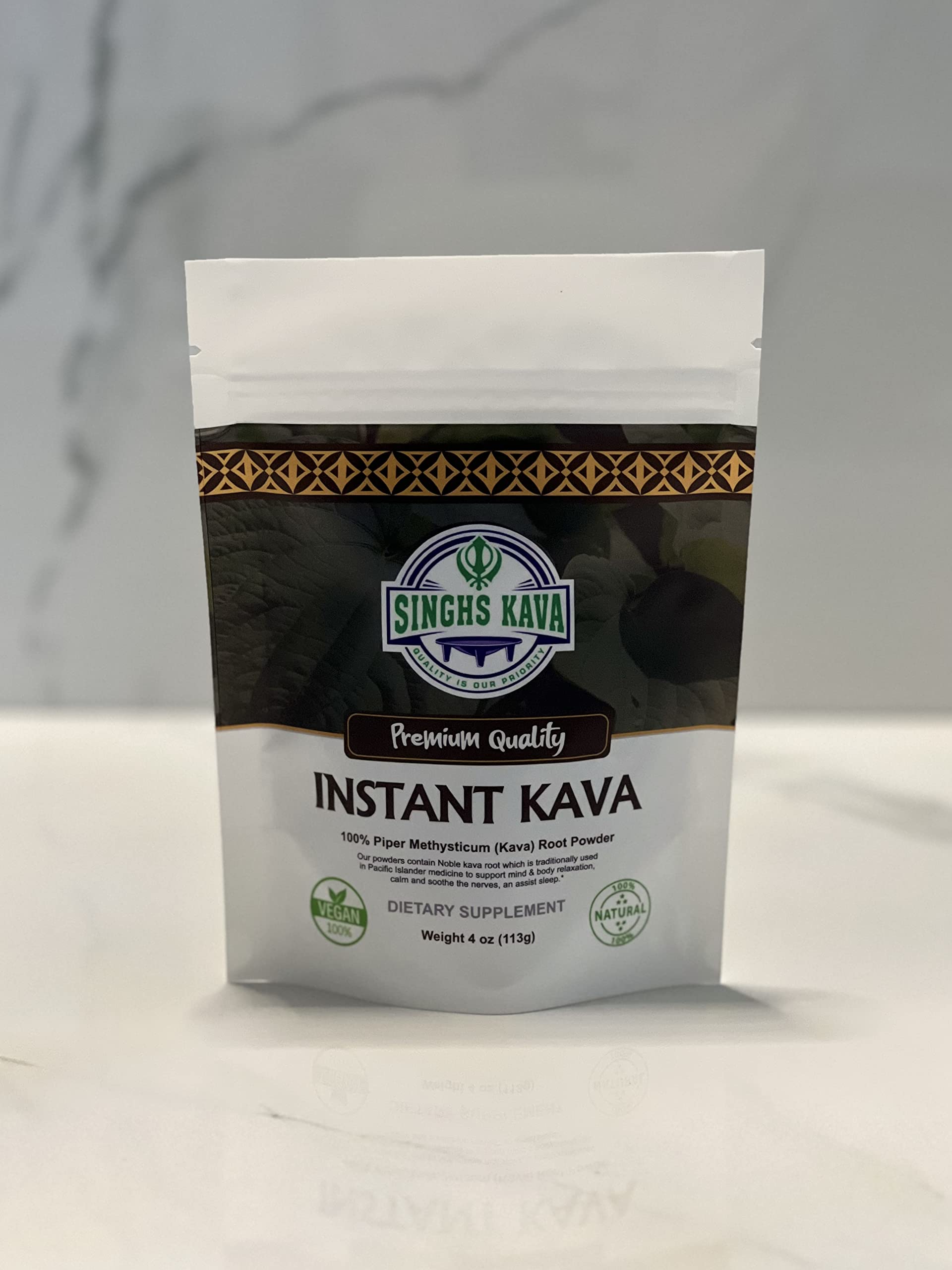 SINGHS Kava Kava Instant Powder 113g back view