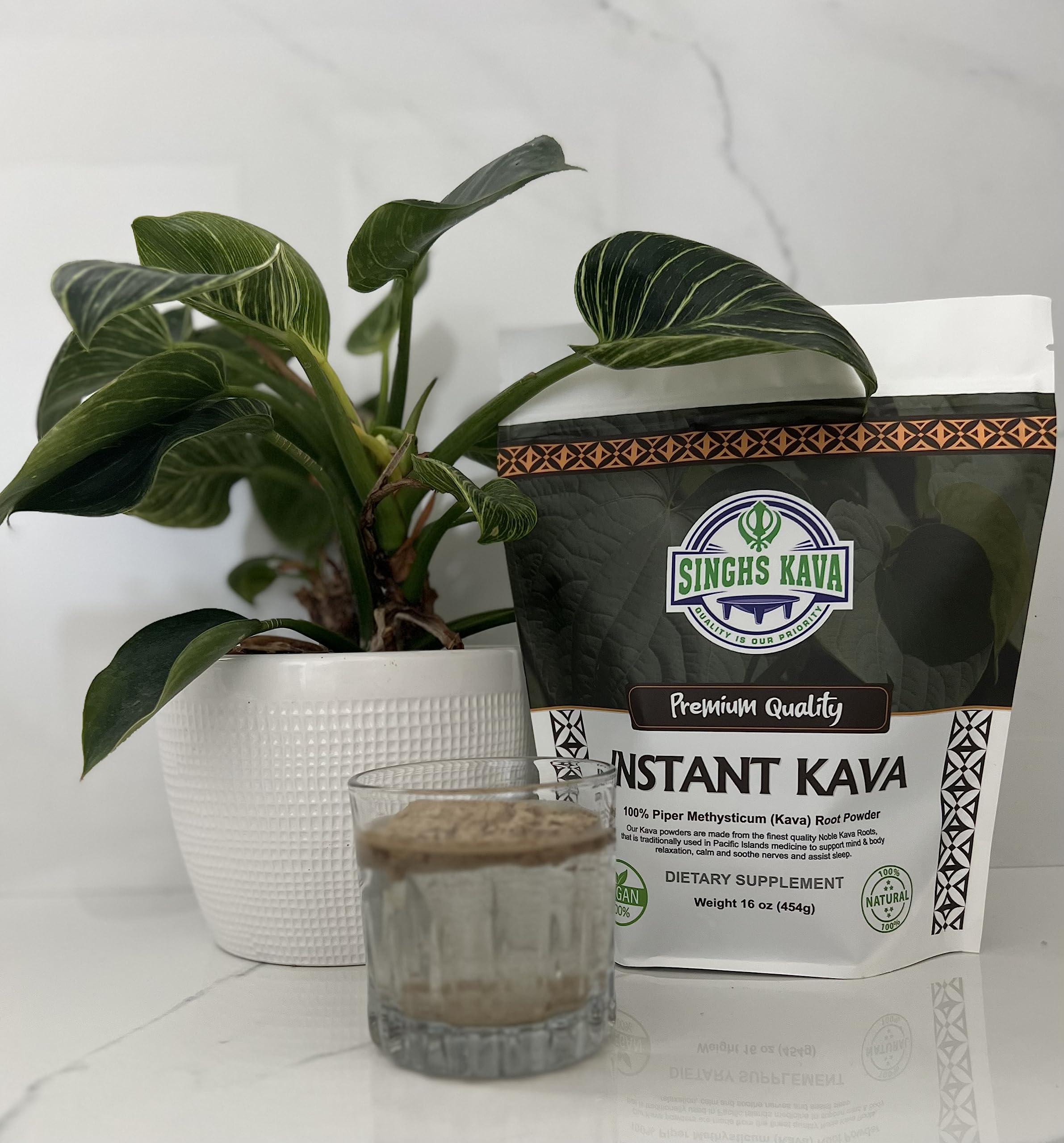 SINGHS Kava Kava Instant Powder 113g close-up of powder