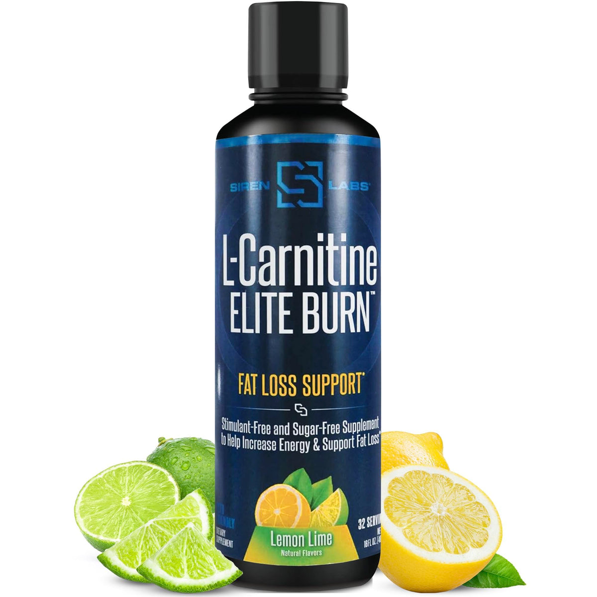SIRENLABS L-Carnitine ELITE BURN front view with Strawberry Blast flavour