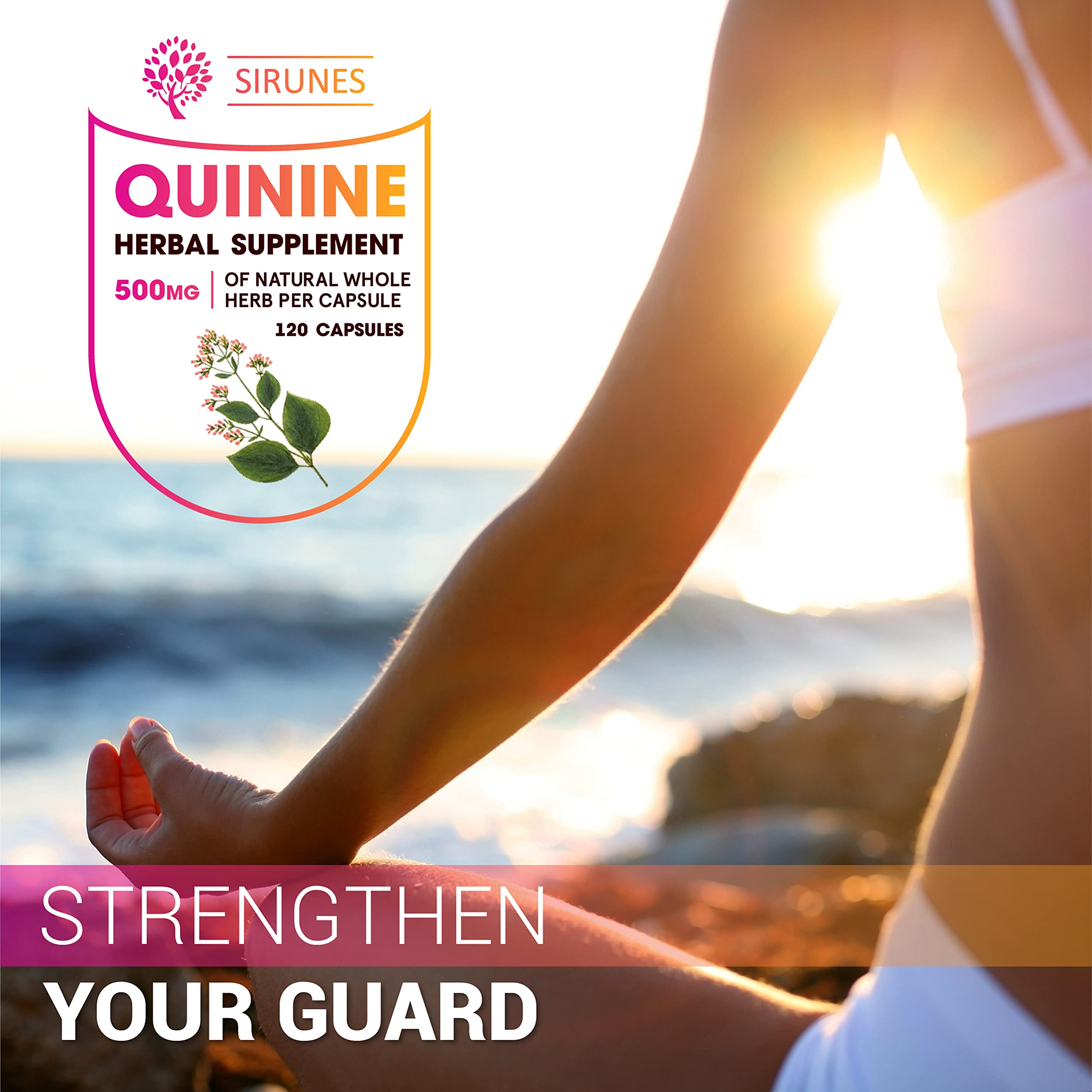 SIRUNES Quinine Capsules with measuring spoon and natural herbs