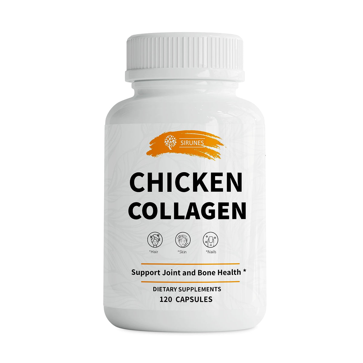 SIRUNES Type 2 Chicken Collagen Capsules bottle front view