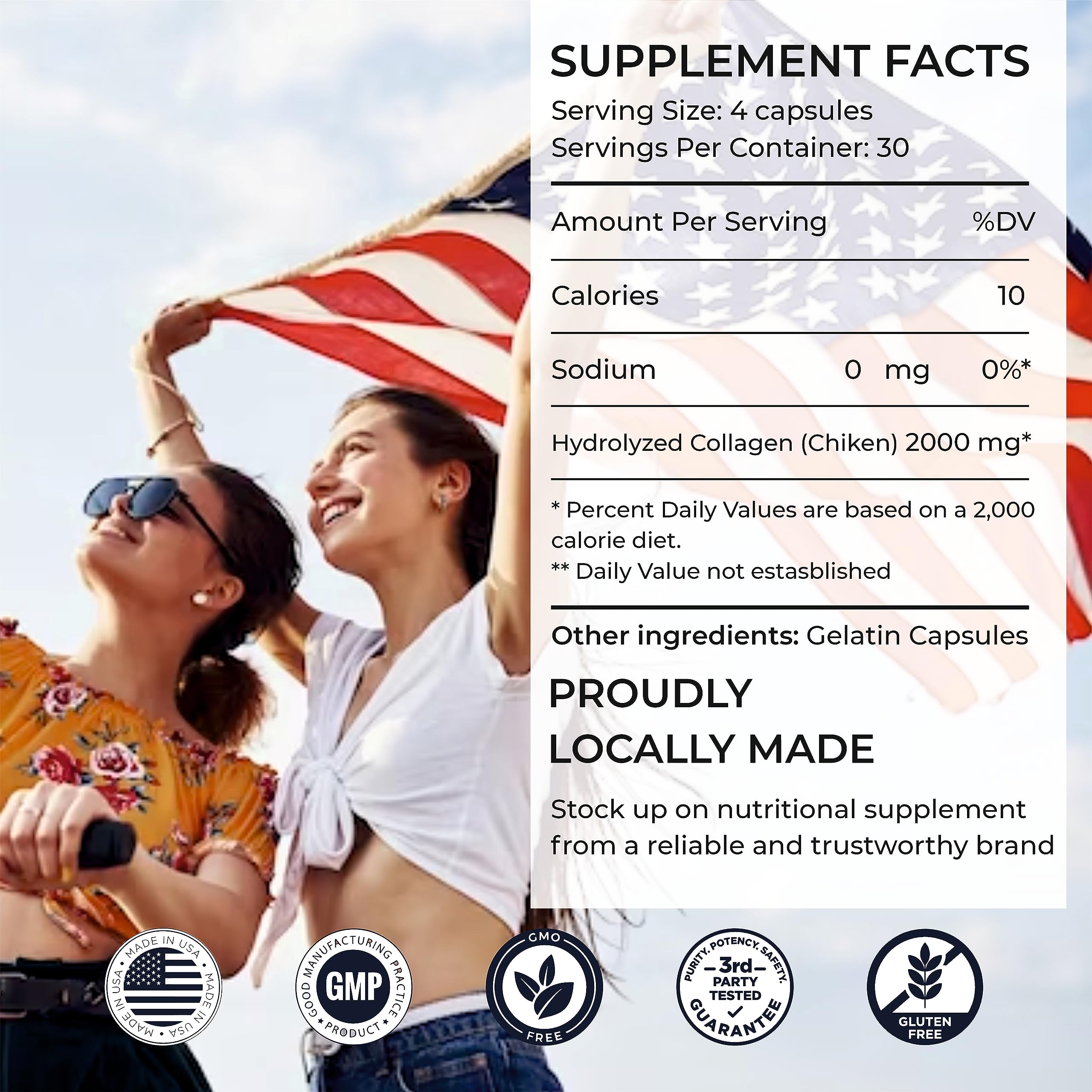 SIRUNES Type 2 Chicken Collagen Capsules ingredients list