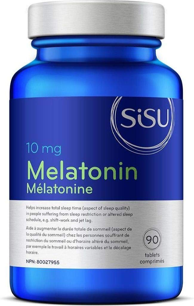 SISU Melatonin 10mg sleep supplement packaging side view
