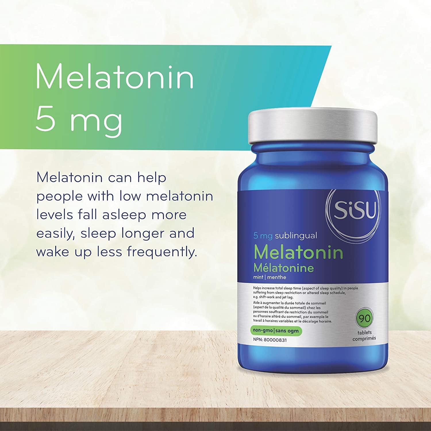 SISU Melatonin 5mg bottle side view