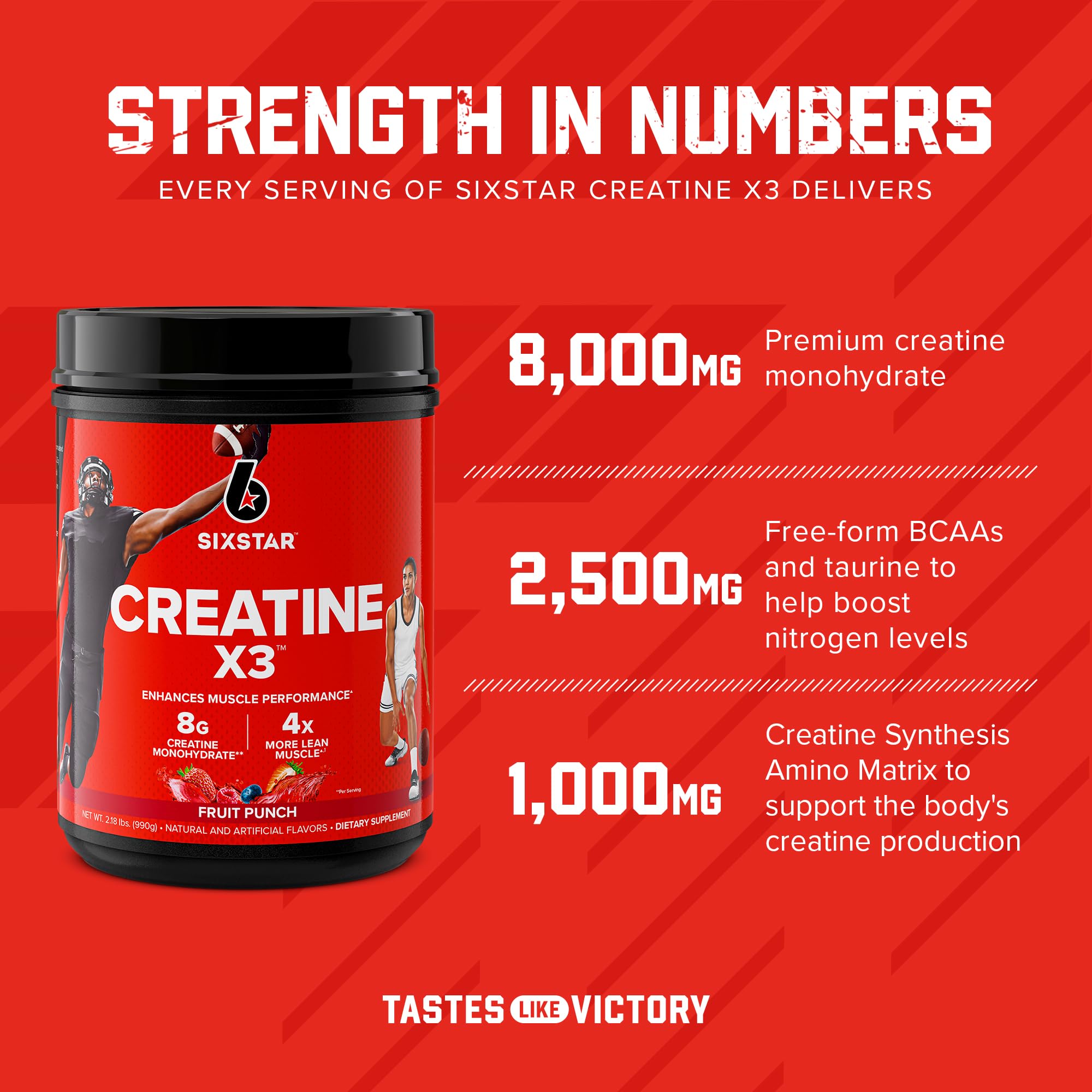 Six Star Creatine X3 Powder Fruit Punch packaging