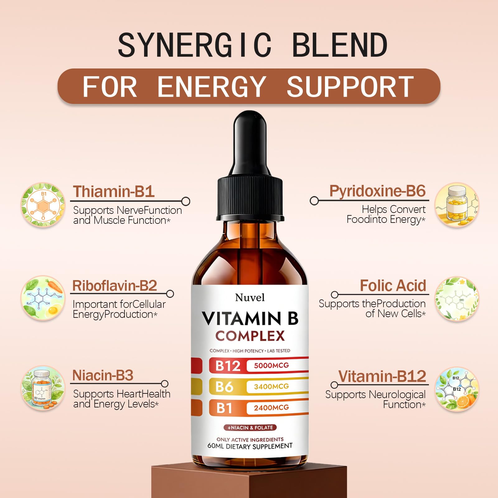 SIZRCSM Vitamin B Complex Drops bottle side view