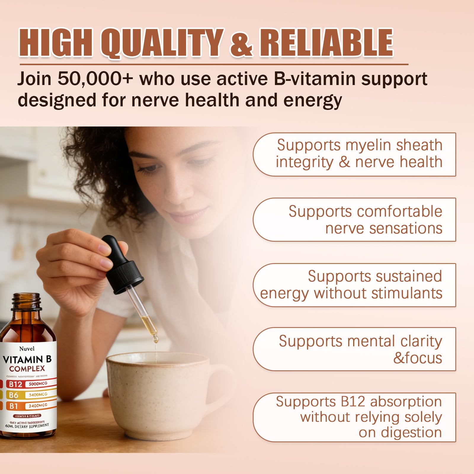 SIZRCSM Vitamin B Complex Drops in a glass with water