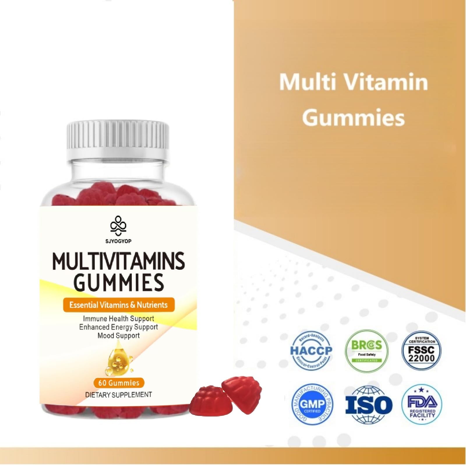 SJYOGYOP Multivitamin Gummies showing ingredients list