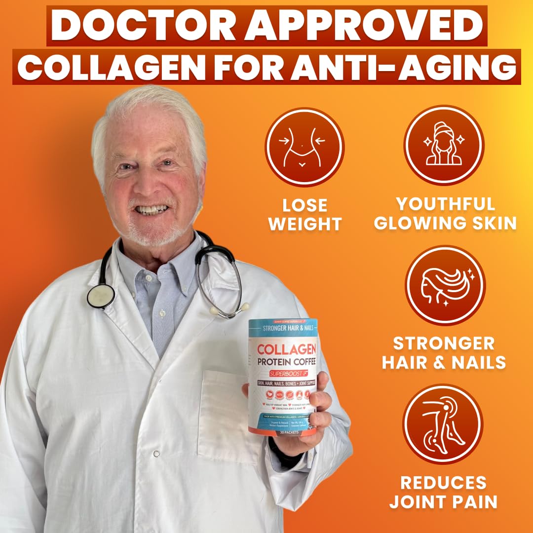 Skinny Coffee SuperBoost Collagen Coffee Blend packaging side view