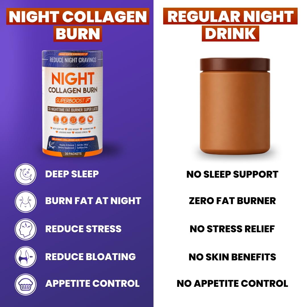 Skinny Coffee SuperBoost Night Collagen Burn in a glass with water