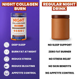 Skinny Coffee SuperBoost Night Collagen Burn in a glass with water