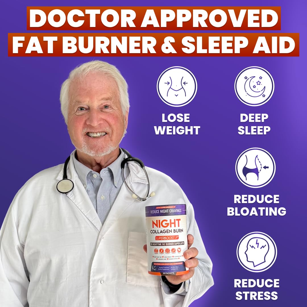 Skinny Coffee SuperBoost Night Collagen Burn packaging side view
