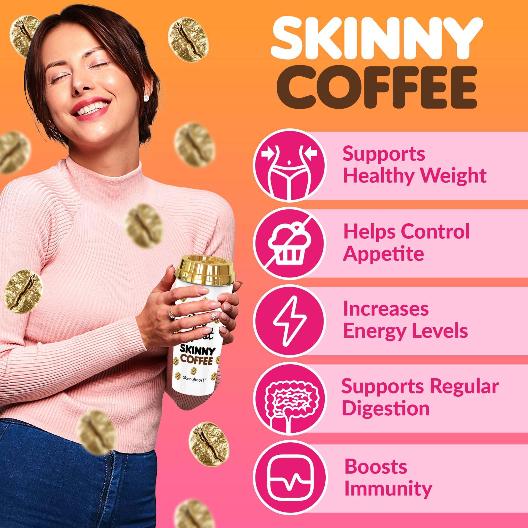 SkinnyBoost Skinny Coffee 3g instant coffee preparation